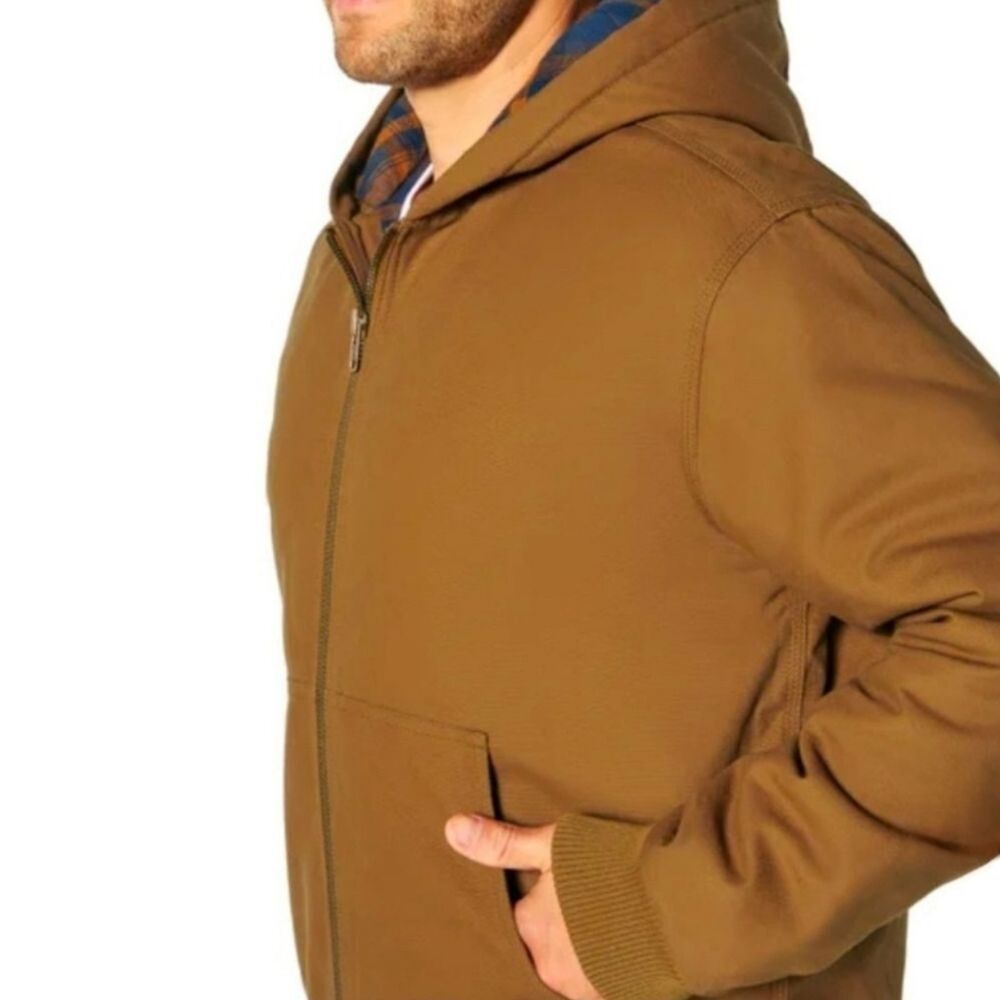 Woolrich Green Label Men's Canvas Hooded Work Jacket Flannel Lined Size XXL - Picture 2 of 5